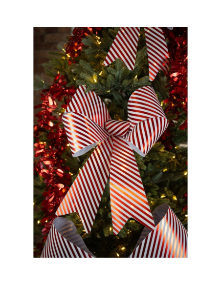 Décoration Noël : nœud Candy Stripes PVC 50,8 × 66 cm