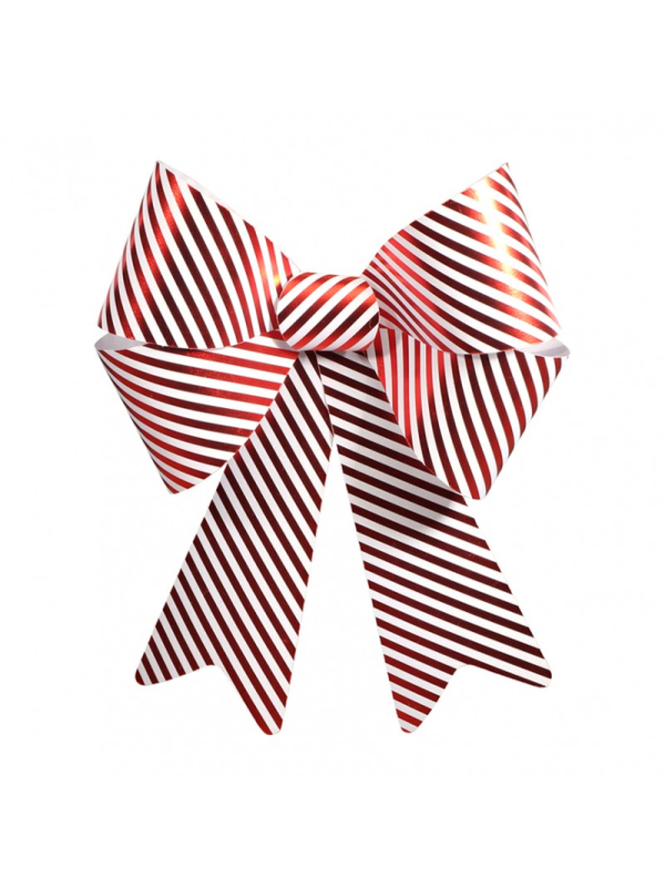 Décoration Noël : nœud Candy Stripes PVC 50,8 × 66 cm
