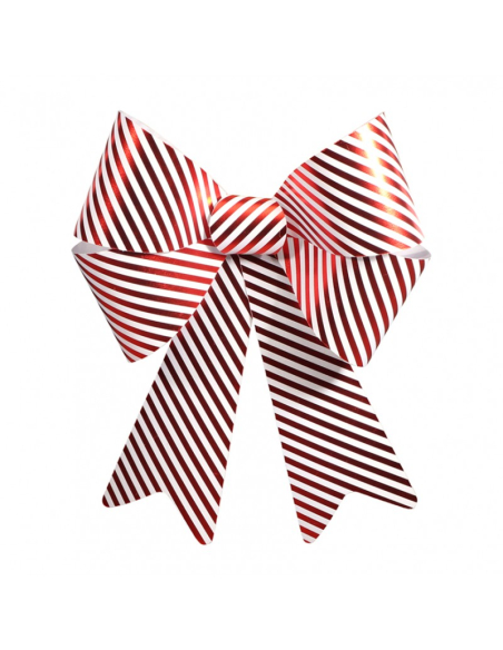 Décoration Noël : nœud Candy Stripes PVC 50,8 × 66 cm