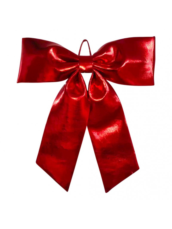 Nœud Jumbo brillant Rouge 68 × 82 cm – Décoration de Noël XXL pour portes & vitrines