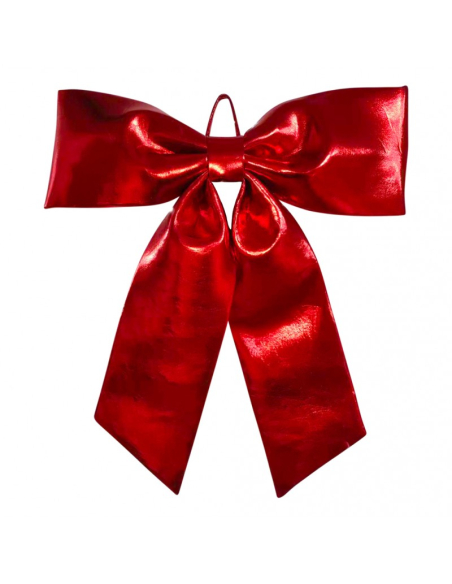 Nœud Jumbo brillant Rouge 68 × 82 cm – Décoration de Noël XXL pour portes & vitrines
