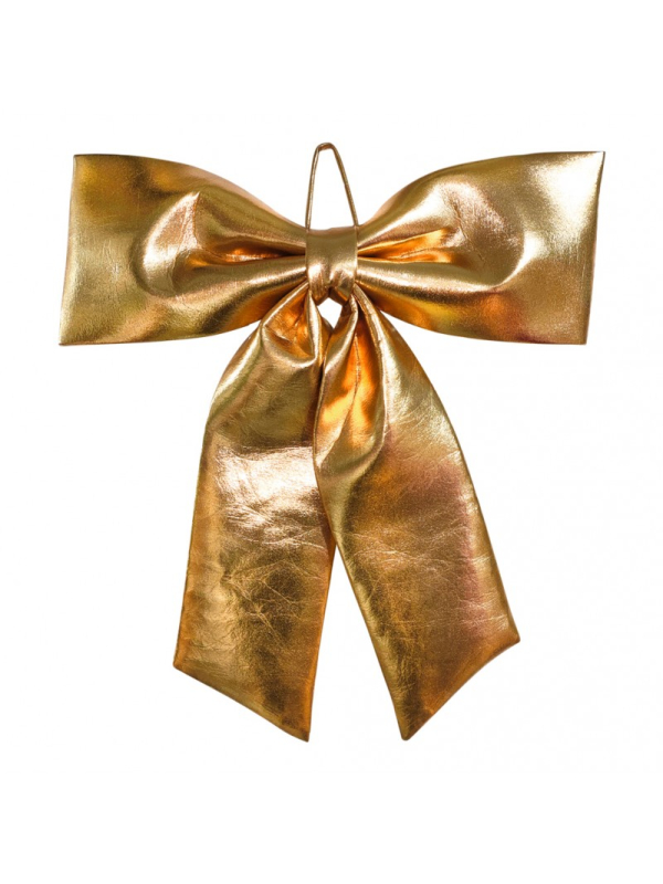 Nœud Jumbo brillant  Doré 68 × 82 cm – Décoration de Noël XXL pour portes & vitrines