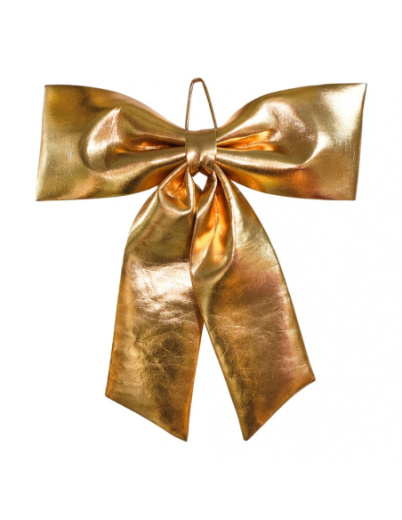 Nœud Jumbo brillant  Doré 68 × 82 cm – Décoration de Noël XXL pour portes & vitrines