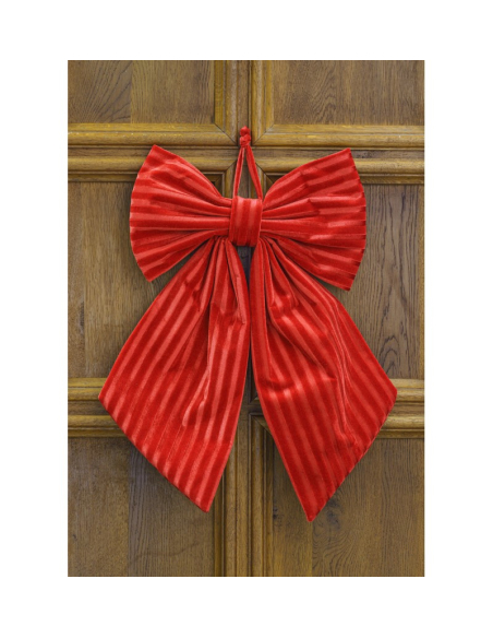 Nœud velours Rouge ou Vert – 45 × 60 cm – Décoration de Noël élégante pour sapin, porte & vitrine