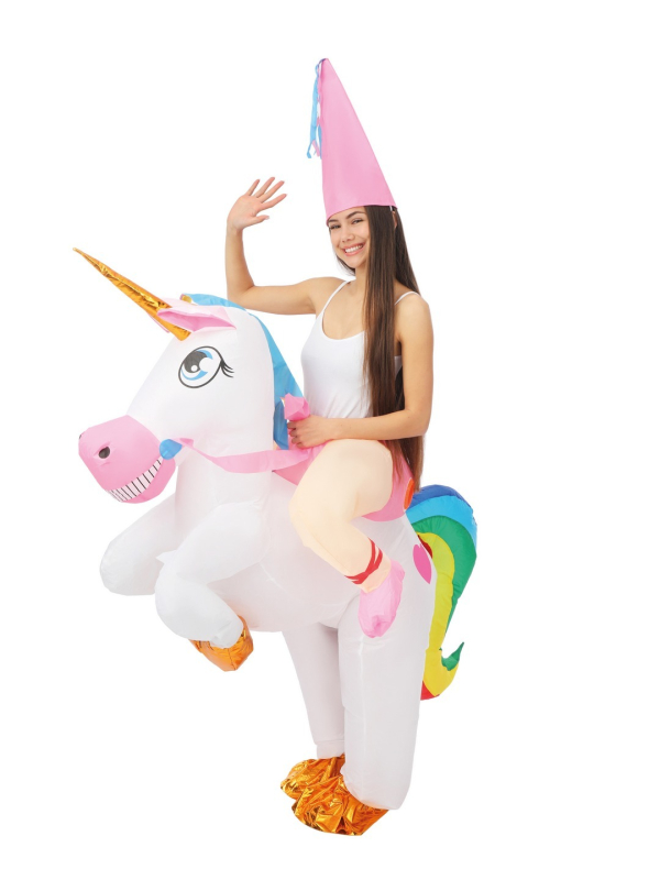 Déguisement gonflable Licorne à chevaucher – Adulte – Taille unique