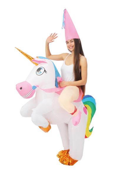 Déguisement gonflable Licorne à chevaucher – Adulte – Taille unique