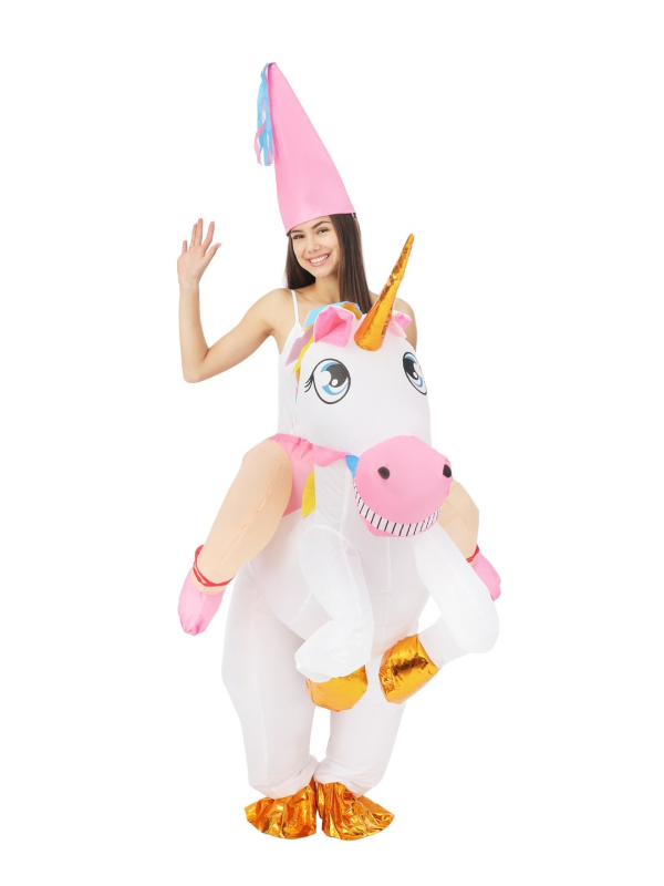 Déguisement gonflable Licorne à chevaucher – Adulte – Taille unique