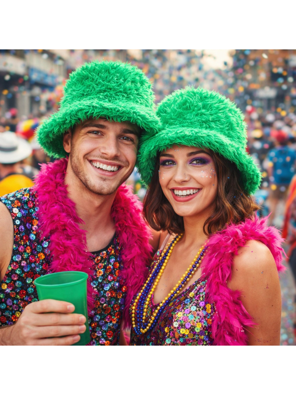Chapeau peluche fluo adulte – Bob ultra-doux vert