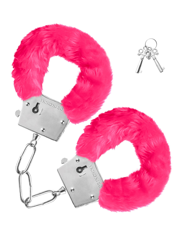Menottes en peluche rose