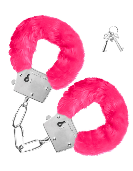 Menottes en peluche rose