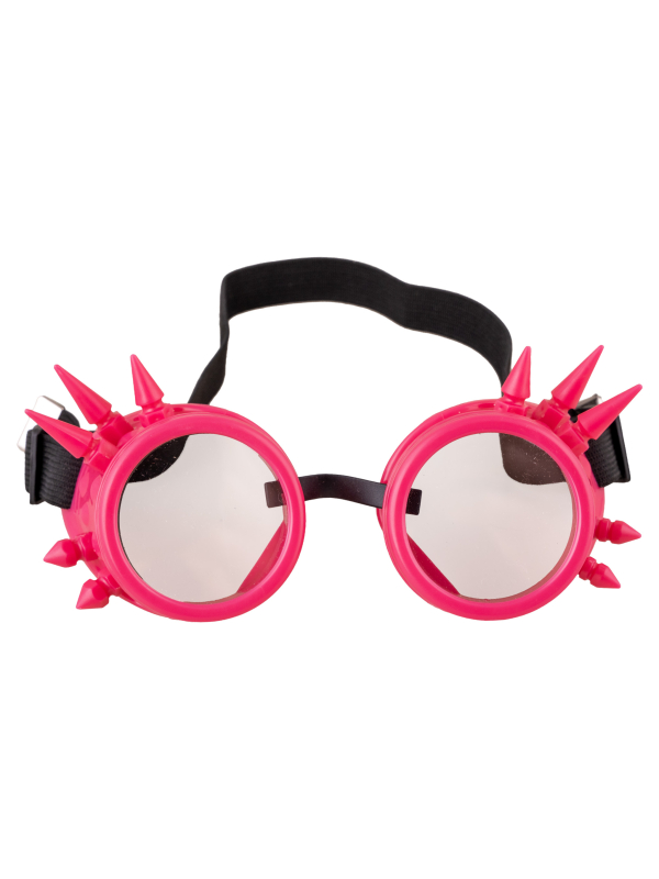 Lunettes festival steampunk à pics – Rose  – Taille réglable adulte