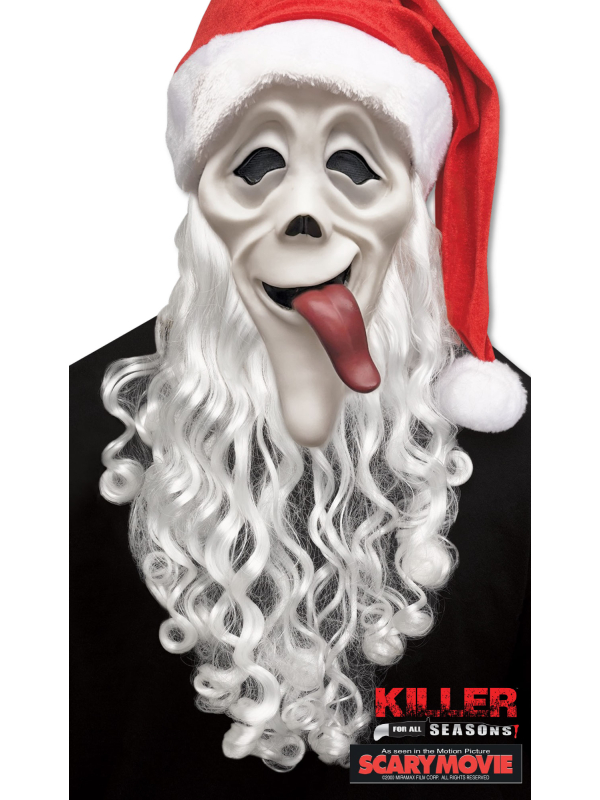 Masque Scary Movie™ “Wassup!” Père Noël – Ghost Face® avec barbe intégré