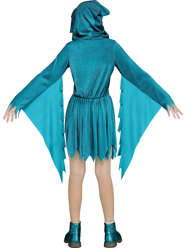 Déguisement enfant Scream Ghost Face® turquoise – Robe à capuche scintillante + masque (Fun World)