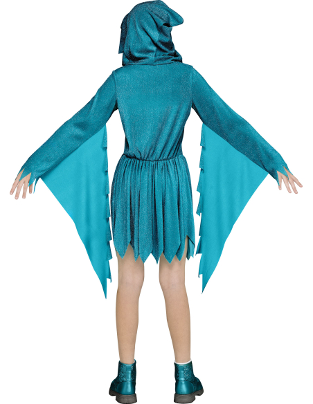 Déguisement enfant Scream Ghost Face® turquoise – Robe à capuche scintillante + masque (Fun World)