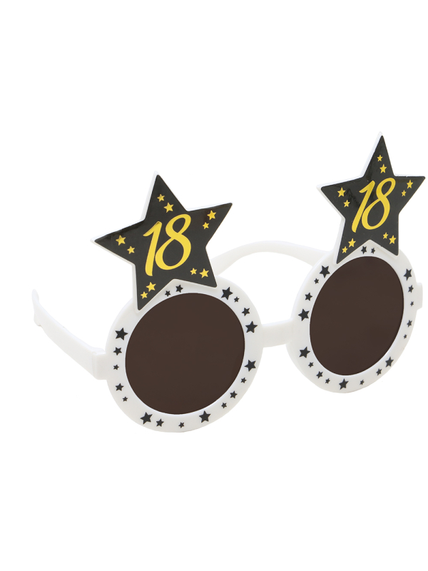 Lunettes anniversaire 18 ans noir & or – Accessoire photo pour soirée