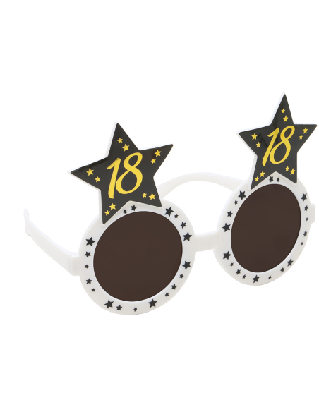 Lunettes anniversaire 18 ans noir & or – Accessoire photo pour soirée