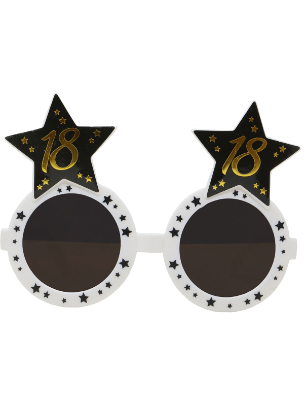 Lunettes anniversaire 18 ans noir & or – Accessoire photo pour soirée