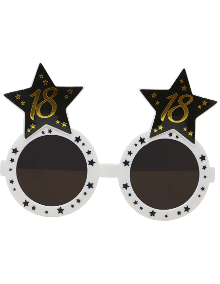 Lunettes anniversaire 18 ans noir & or – Accessoire photo pour soirée