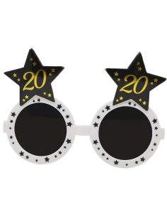 Lunettes anniversaire 20 ans noir & or – Accessoire photo pour fête entre amis 2