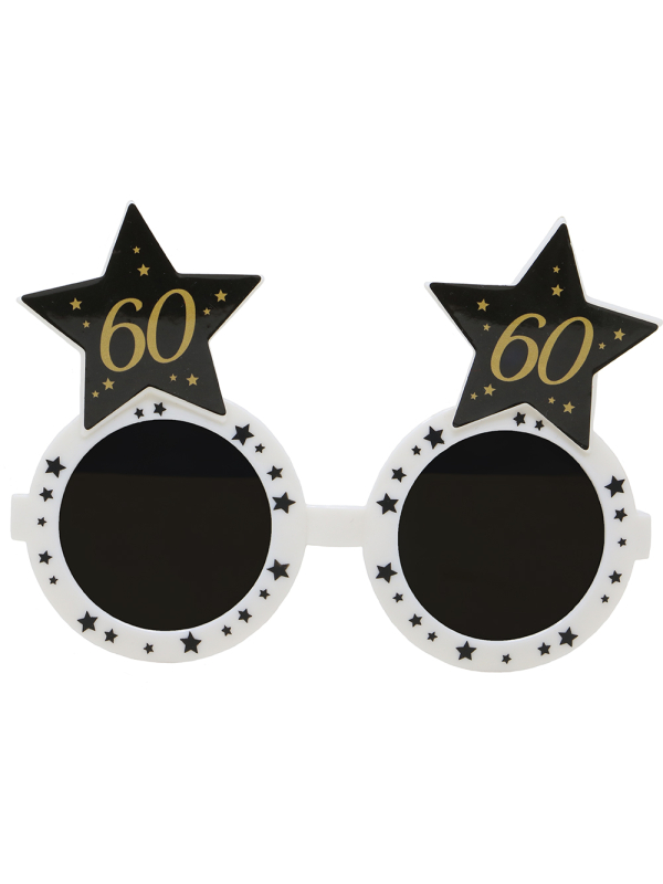 Lunettes anniversaire 60 ans noir & or – Accessoire photo pour fête mémorable