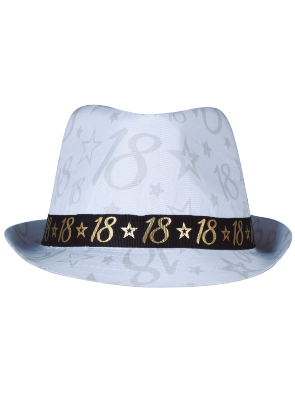 Chapeau anniversaire 18 ans – Taille unique adulte mixte (blanc, noir & or