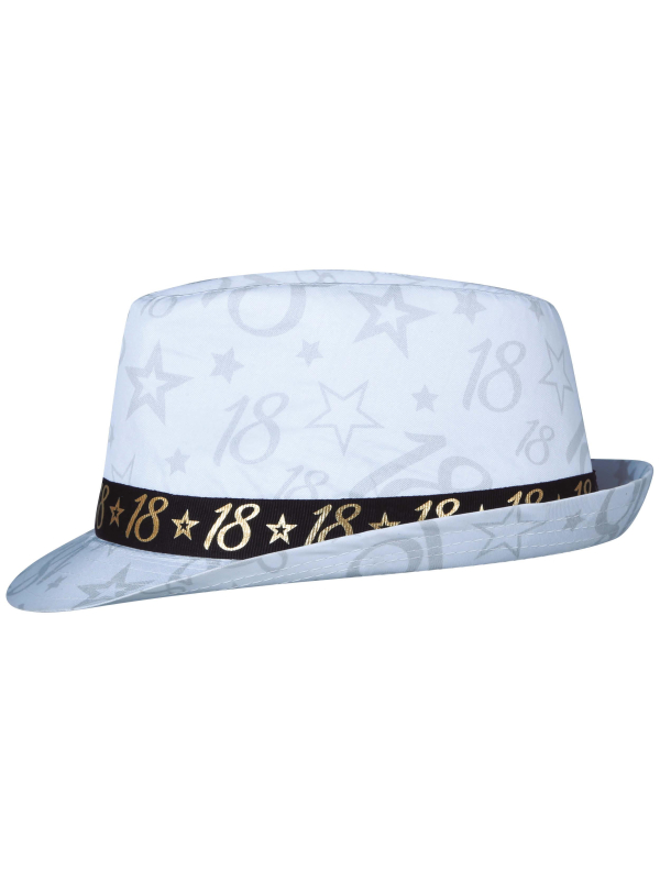 Chapeau anniversaire 18 ans – Taille unique adulte mixte (blanc, noir & or