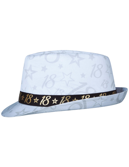 Chapeau anniversaire 18 ans – Taille unique adulte mixte (blanc, noir & or
