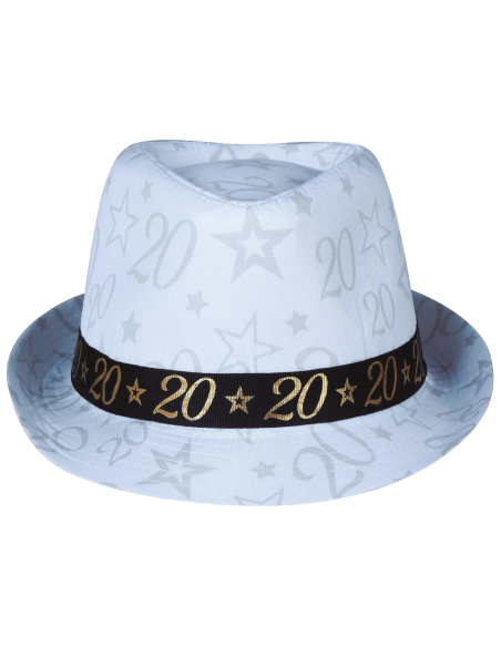 Chapeau anniversaire 20 ans – Taille unique adulte mixte (blanc, noir & or)