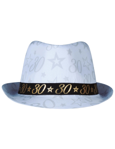 Chapeau anniversaire 30 ans – Taille unique adulte mixte (noir & or) 2