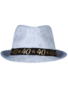 Chapeau anniversaire 40 ans – Taille unique adulte mixte (noir & or) 2