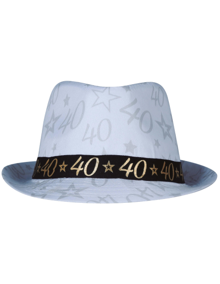 Chapeau anniversaire 40 ans – Taille unique adulte mixte (noir & or)