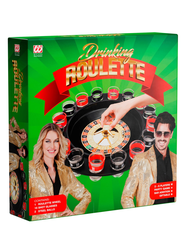 Roulette à boire EVG/EVJF – Jeu apéro pour enterrement de vie de célibataire (16 verres + 2 billes)