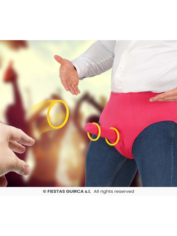 Jeu des anneaux EVJF/EVG – Slip humoristique + anneaux (enterrement de vie de célibataire)