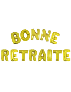 Ballons lettres “BONNE RETRAITE” Or – Guirlande ballon XXL pour pot de départ 2