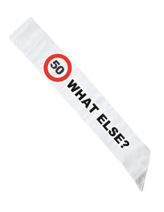 Écharpe Anniversaire 50 ans “50 WHAT ELSE?” – Blanche 2