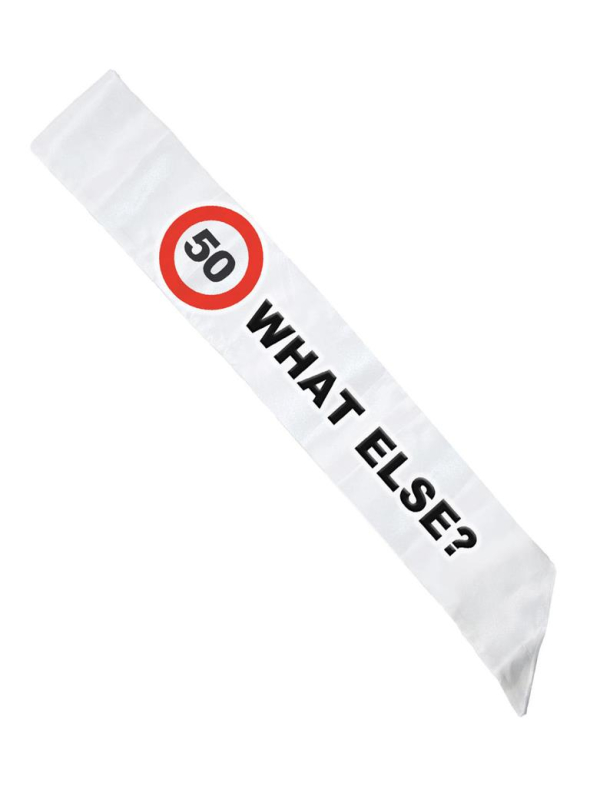 Écharpe Anniversaire 50 ans “50 WHAT ELSE?” – Blanche