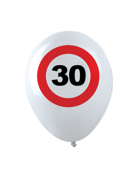 Lot de 12 ballons “30 ans” – Blanc Ø 30 cm (air ou hélium) pour une déco de trentenaire qui se voit