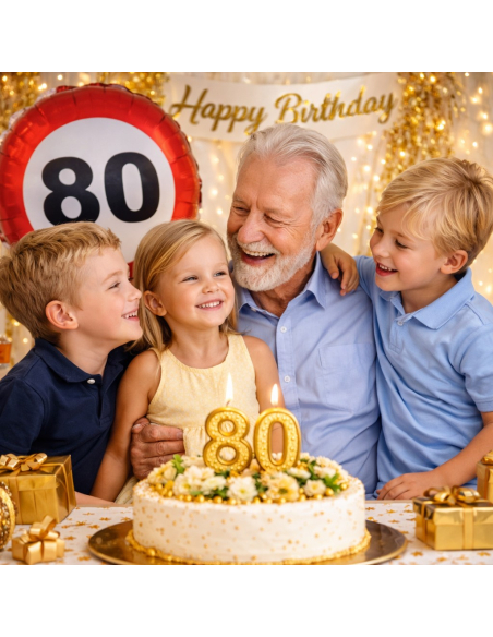 Ballon anniversaire 80 ans en aluminium