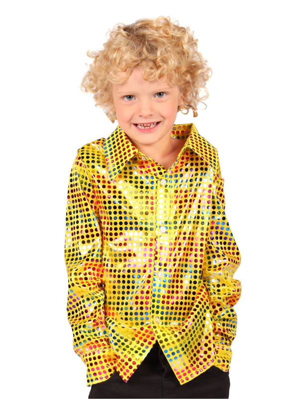 Chemise disco enfant dorée – Années 70, spectacle et Nouvel An