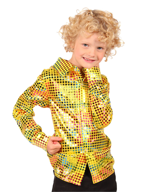 Chemise disco enfant dorée – Années 70, spectacle et Nouvel An
