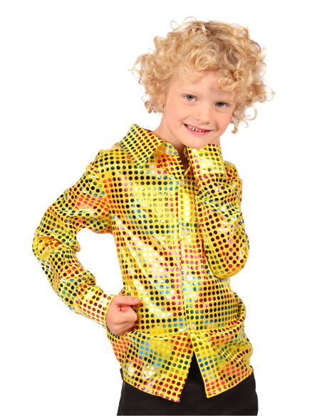 Chemise disco enfant dorée – Années 70, spectacle et Nouvel An