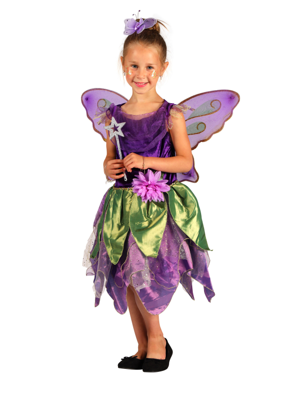 Déguisement Fée violet & vert enfant avec ailes