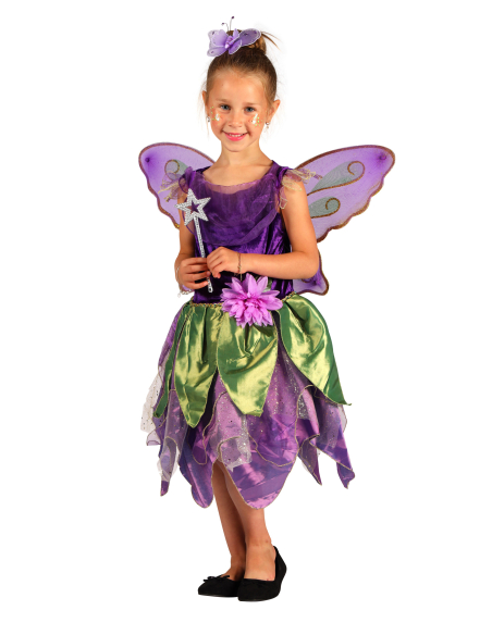 Déguisement Fée violet & vert enfant avec ailes