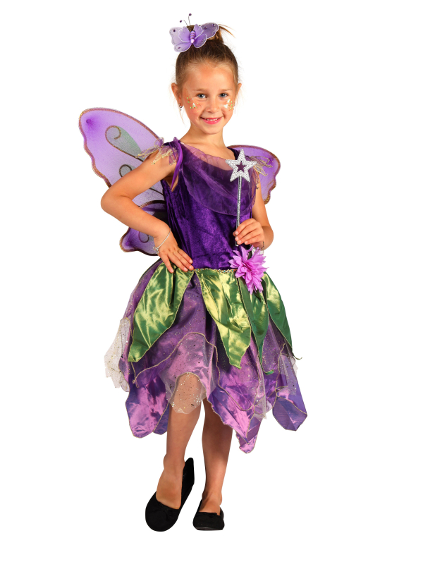 Déguisement Fée violet & vert enfant avec ailes