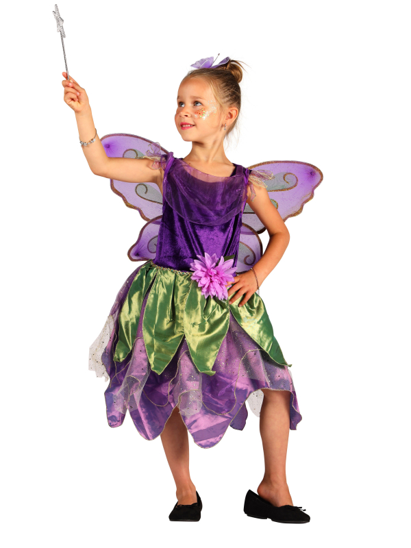 Déguisement Fée violet & vert enfant avec ailes