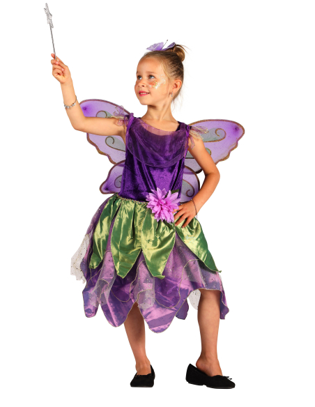 Déguisement Fée violet & vert enfant avec ailes
