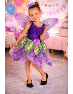 Déguisement Fée violet & vert enfant avec ailes