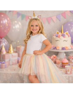 Set Fée Licorne Pastel Fille – Tutu + Serre-tête (TU)