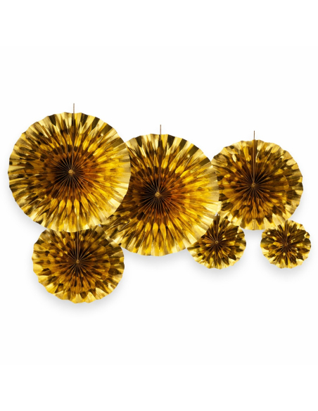 Set de décoration doré ou argenté (6 pièces, 3 tailles)  - 1 - Déguiz Fêtes - Votre partenaire pour tous les événements