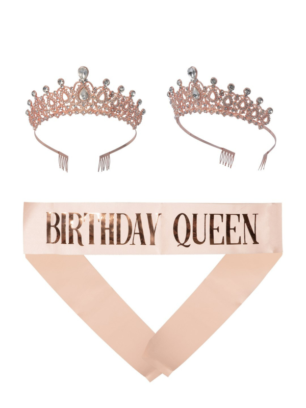 Set anniversaire femme rose gold – Diadème...